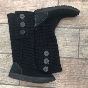 UGG Australia Classic Cardy Black Knit Boo…